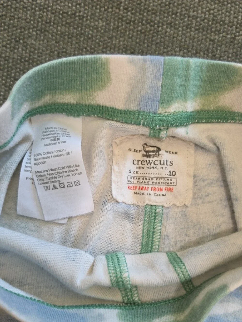 Crewcuts Kids Tie-Dye Short Pajama Set - Green & Blue